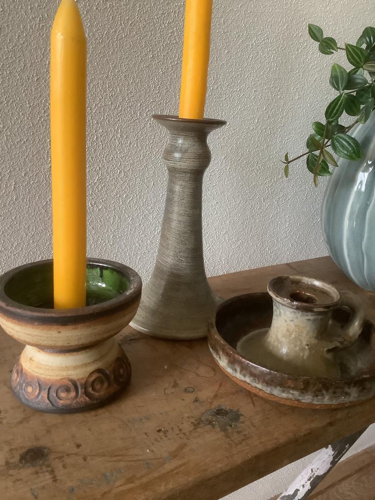 Deense kandelaars keramiek, Ophalen of Verzenden, Groen, Overige materialen, Minder dan 25 cm