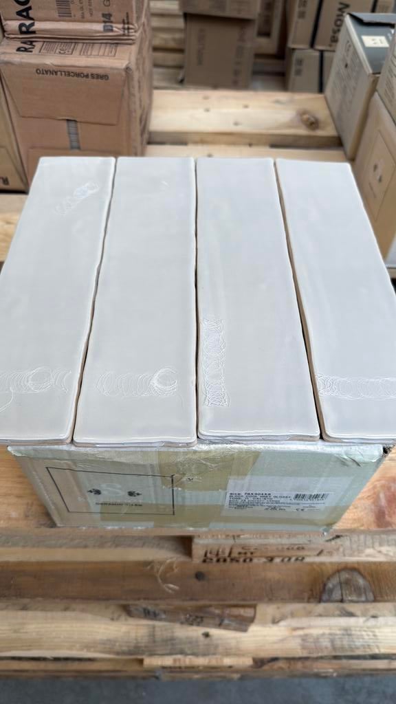Accenttegels Sottocer cool grey glossy 7,5x30 cm. 1,2 m2, Doe-het-zelf en Verbouw, Tegels, Ophalen, 60 cm of meer, Keramiek, Nieuw