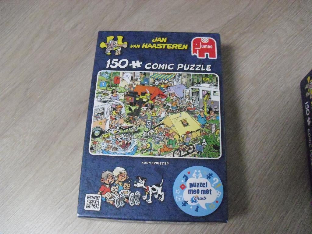 Jan van Haasteren puzzel Kampeerplezier ANWB 150 st, Ophalen of Verzenden, Minder dan 500 stukjes, Gebruikt, Legpuzzel