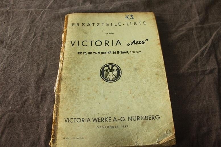 Victoria KR26 KR26N Sport aero1953 motorrad ersatzteil liste, Motoren, Ophalen of Verzenden, Overige merken