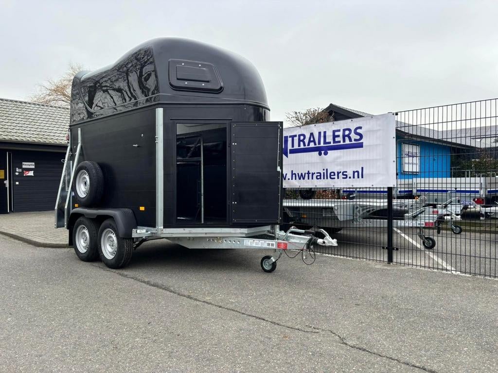 Luxe 2 paards trailer Zwart Aluminium, Ophalen of Verzenden