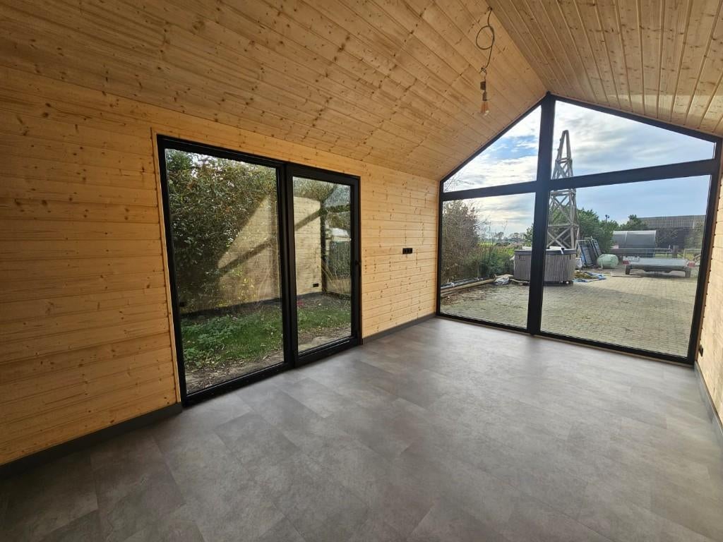 Nieuw Tiny house, chalet, tuinhuis wintervast 11x3.2m HR++, Tuin en Terras, Tuinhuizen, Ophalen, 200 tot 400 cm, Nieuw, 500 cm of meer