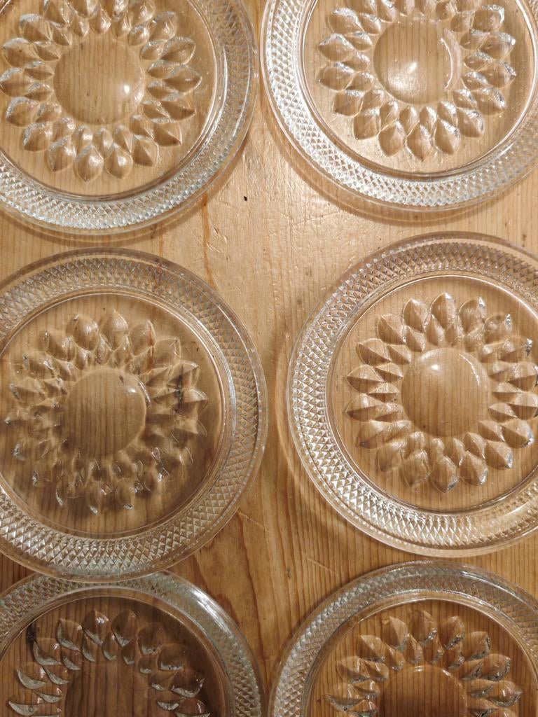 Schattige onderzetters geslepen glas, Antiek en Kunst, Ophalen of Verzenden