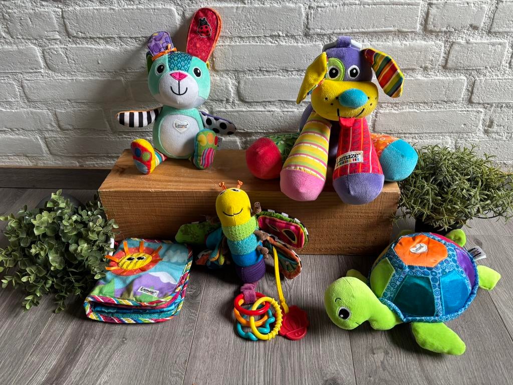 veel  kleurige /knuffels van lamaza en playgro, Ophalen of Verzenden, Zo goed als nieuw, Overige typen, Met geluid