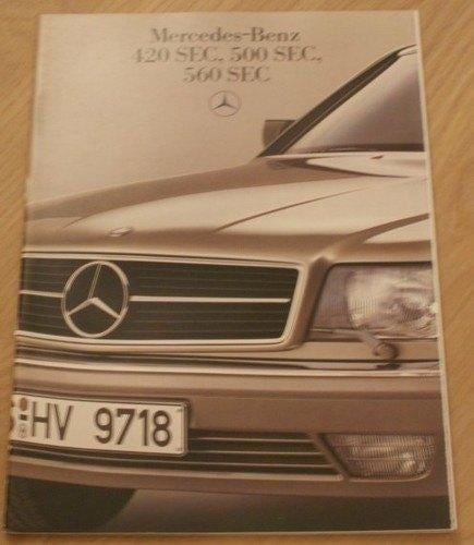 Folder Mercedes-Benz 420 SEC, 500 SEC, 560 SEC 1985, 1986, Zo goed als nieuw, Mercedes-Benz, Mercedes, Ophalen of Verzenden