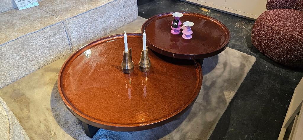 Ronde Salontafel 120cm & 90cm Red Showmodel Korting!, Ophalen, Overige materialen, 100 tot 150 cm, Bornsestraat 31