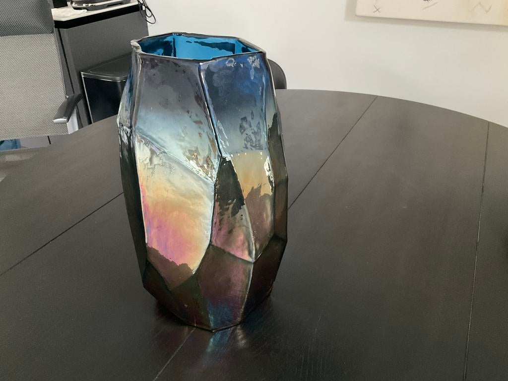 Schitterende Graphic Luster vaas Pols Potten, Huis en Inrichting, Ophalen, Overige kleuren, Nieuw, Glas