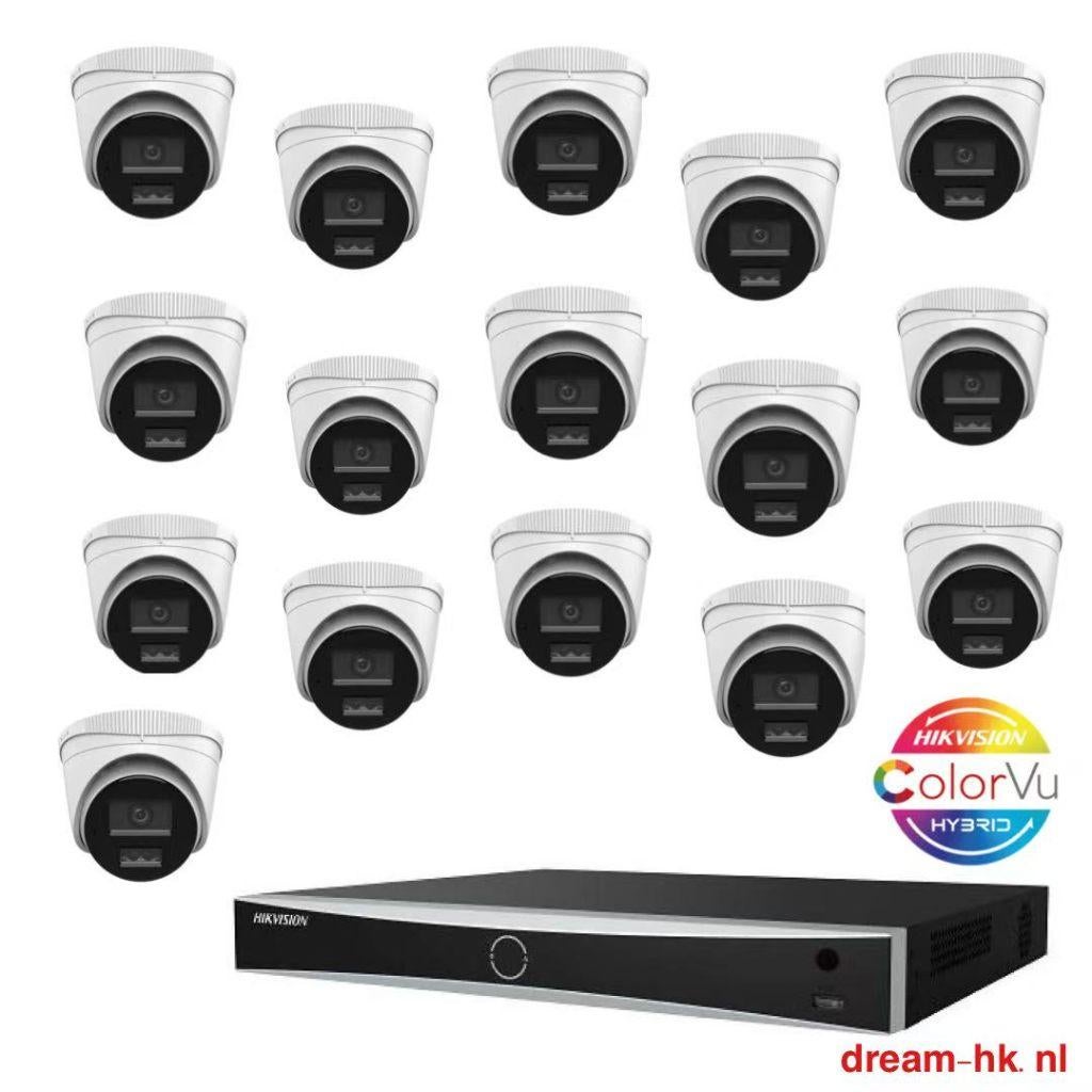 8MP Hikvision Hybrid ColorVu IP PoE set/NVR+16x camera's, Computers en Software, Netwerk switches, Ophalen of Verzenden, Nieuw