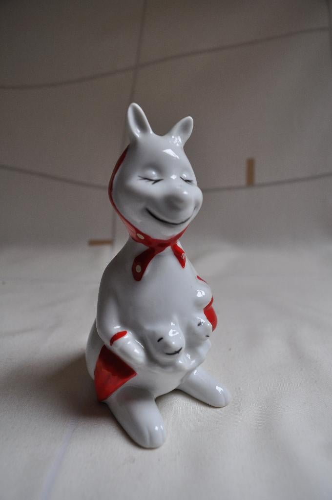 Vintage Beeldje Kangoeroe met Jong 10 cm, Ophalen of Verzenden, Gebruikt, Beeldje of Figuurtje