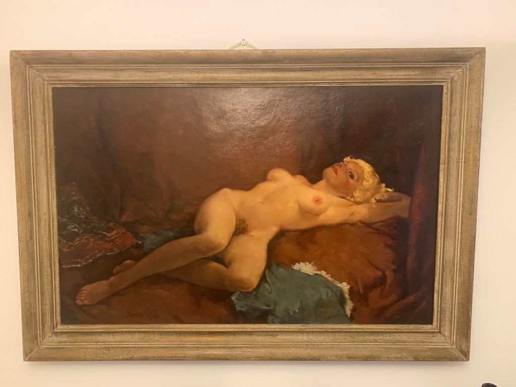 Schilderij Harry Maas vroeg werk 1938 vrouwelijk naakt., Ophalen of Verzenden