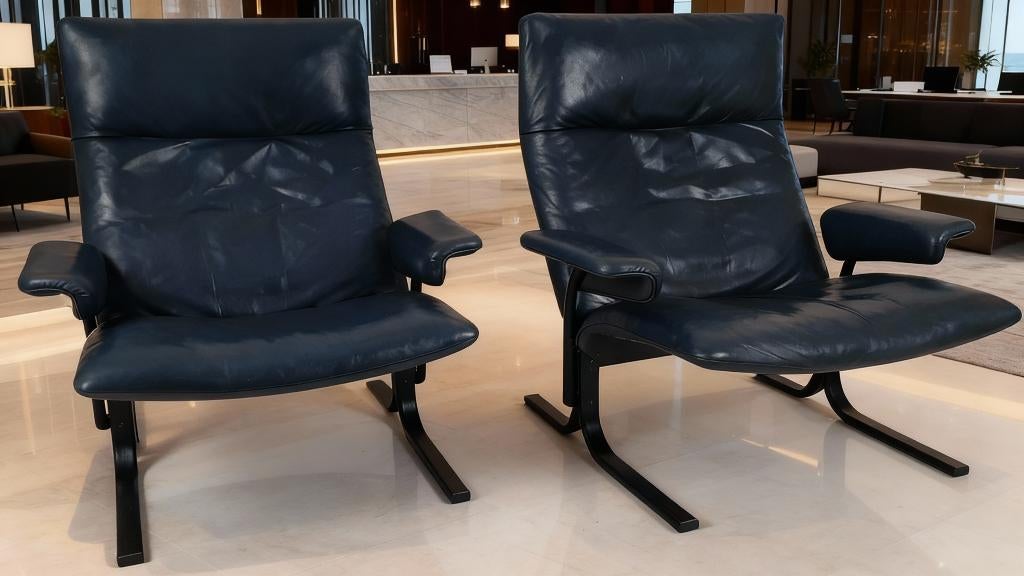 De Sede DS-2030 fauteuils – Hans Eichenberger set van 2., Ophalen, Zwitsers design, 75 tot 100 cm, Leer