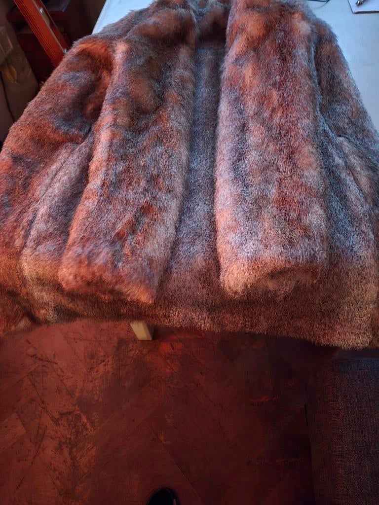 Vintage faux fur jas.   Tijger print    maat Xs S., Kleding | Dames, Jassen | Zomer, Maat 38/40 (M), Bruin, Ophalen of Verzenden