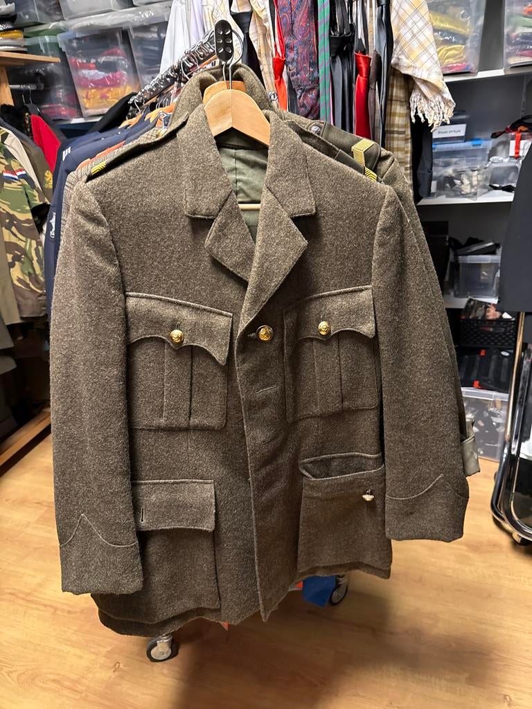 Vintage Militair Jas - Maat M, Ophalen, Gedragen, Maat 48/50 (M), Bruin