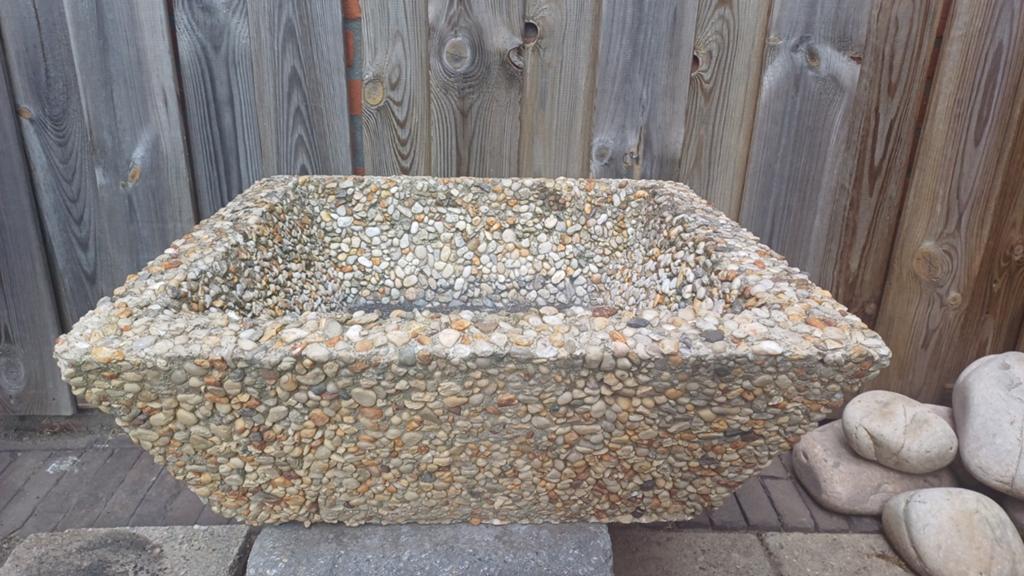 Bloembak steen, Tuin en Terras, Steen, Gebruikt, Minder dan 30 cm, Vierkant