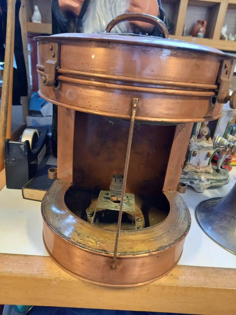 Koperen vintage scheepslamp TOPLICHT, Verzamelen, Ophalen, Gebruikt, Motorboot of Zeilboot