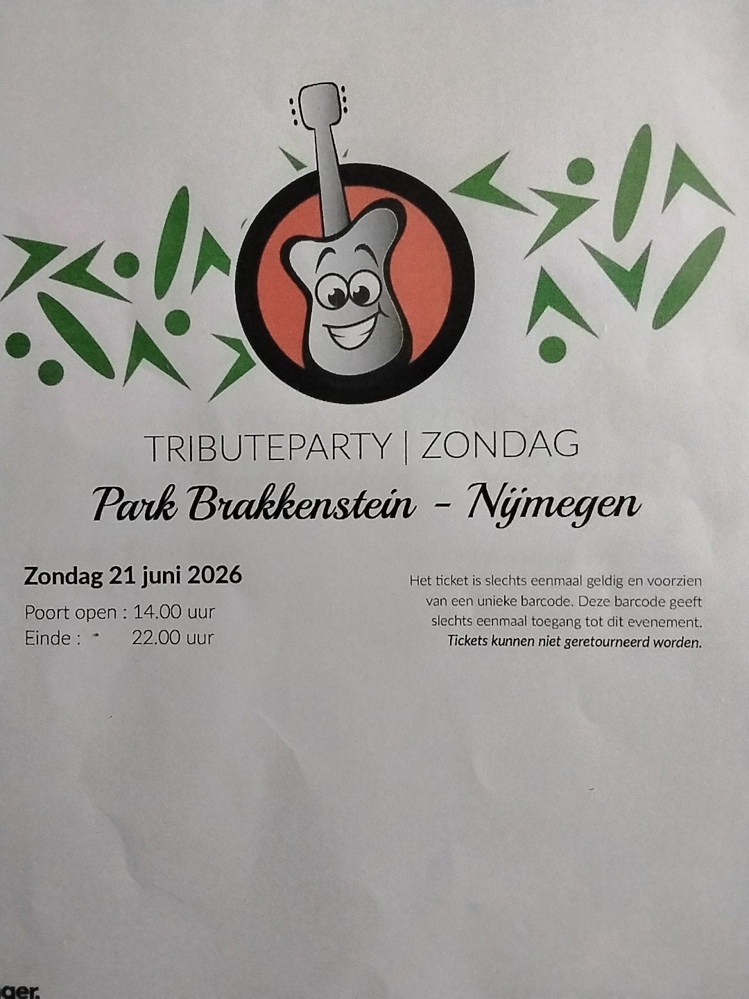 Kaartjes Tributeparty nijmegen Park Brakkenstein! Super leuk, Tickets en Kaartjes, Twee personen