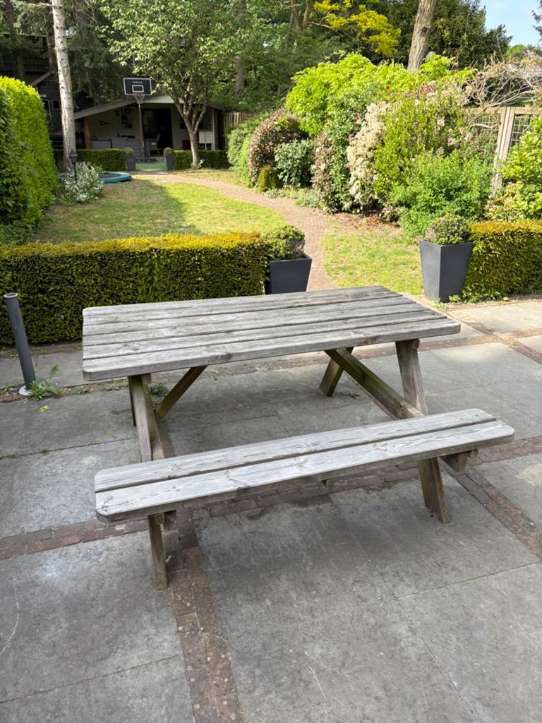 Picknicktafel te koop, Ophalen, Gebruikt, Rechthoekig, Hout