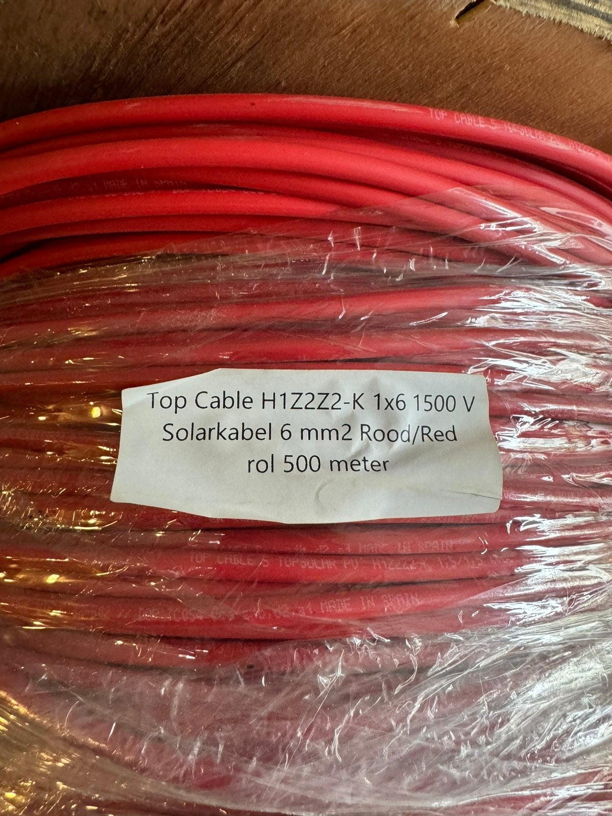 Top Cable Solar Kabel 6mm² 1500V – 500m Nieuw + 300-400m, Doe-het-zelf en Verbouw, Ophalen, Nieuw, Kabelhaspel