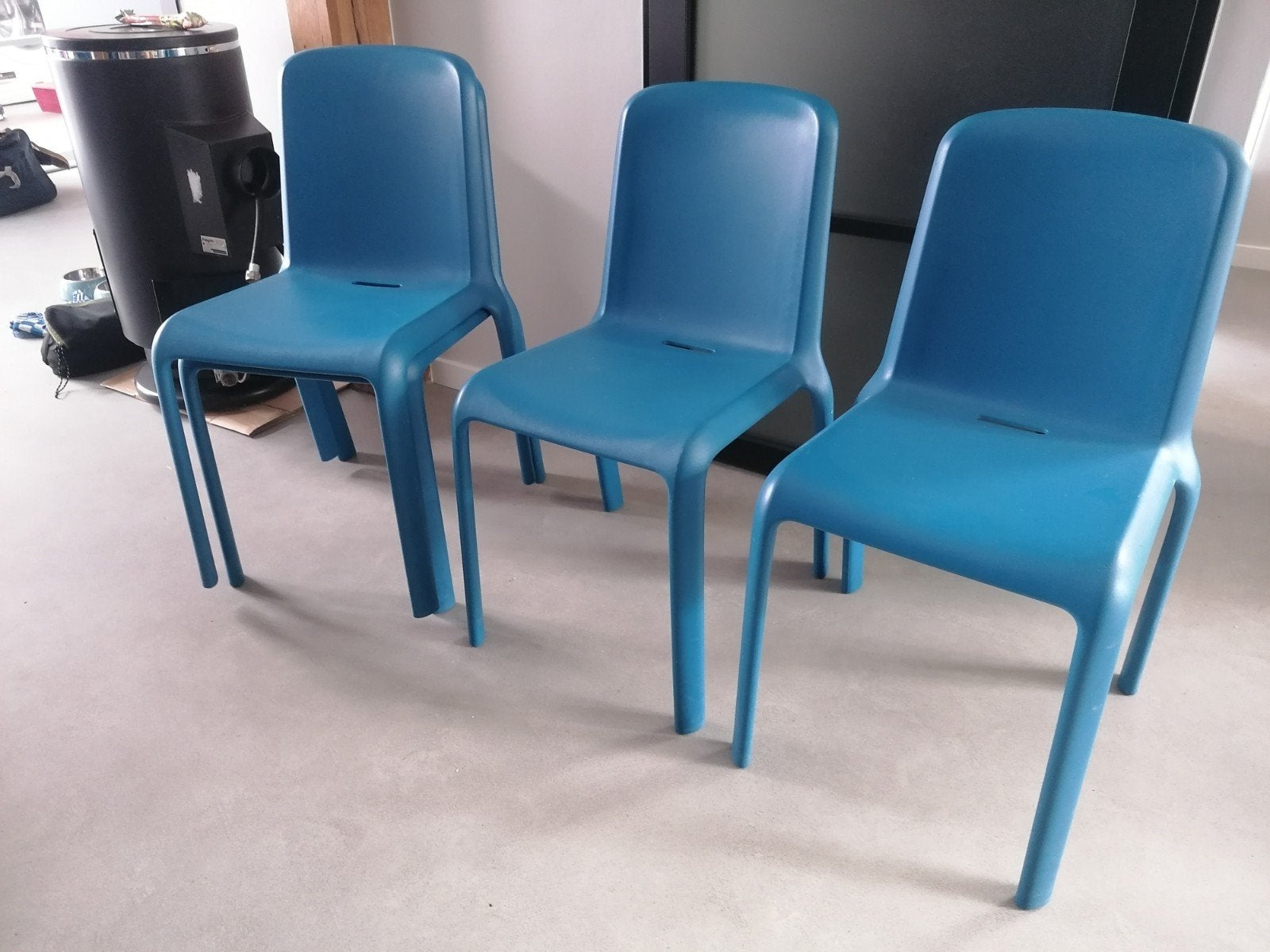 4x Design Pedrali Snow Stoelen Blauw Odoardo Fioravanti, Kunststof, Blauw, Ophalen of Verzenden, Zo goed als nieuw