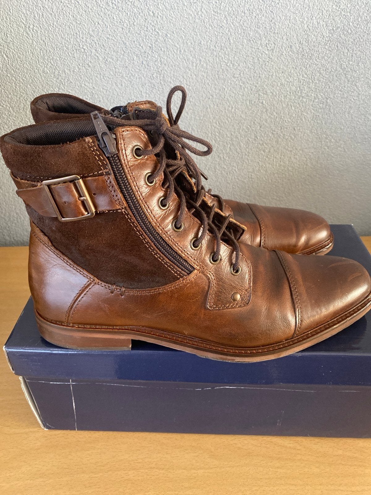 Ben Sherman Heren Boots - Maat 44 - Bruin Leer, Ophalen of Verzenden, Gedragen, Bruin, Boots