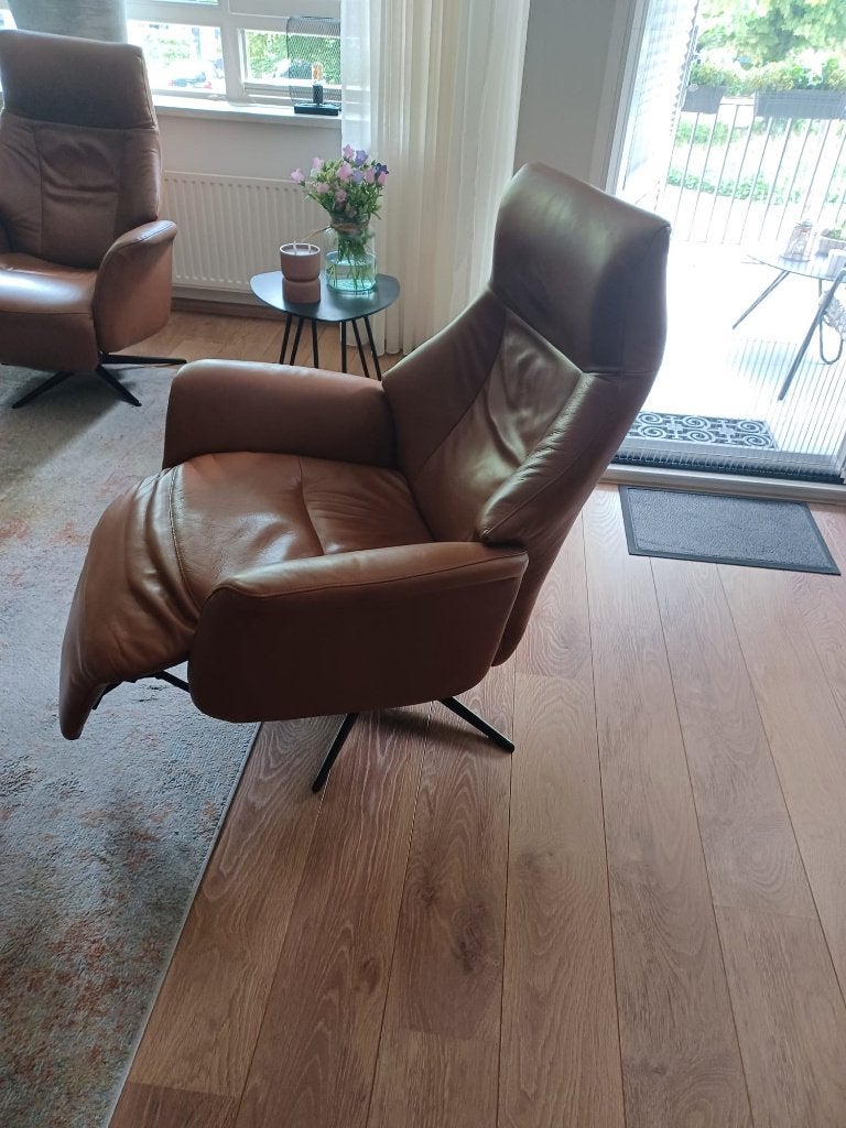 Relax fauteuils, Ophalen, Leren relaxfauteuils, 75 tot 100 cm, Zo goed als nieuw