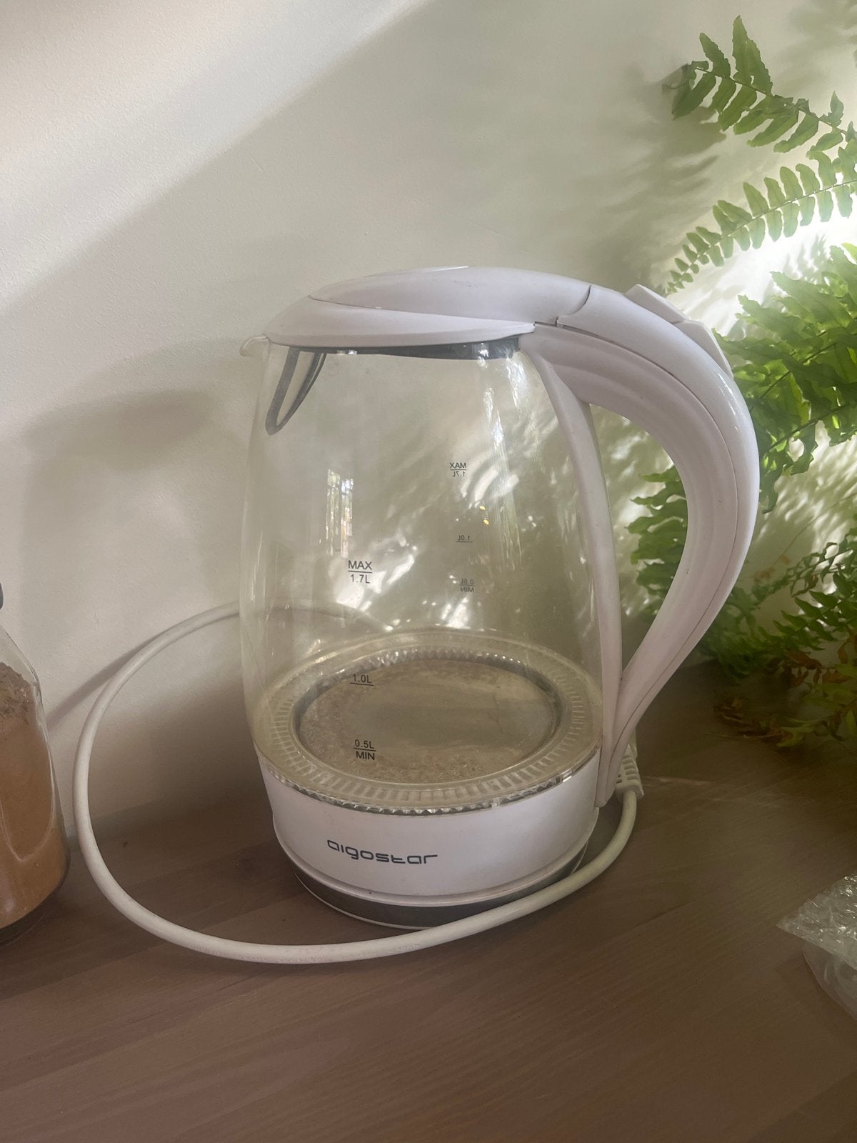 Aigostar waterkoker - 1.7L - Wit, Gebruikt, Pssss@pssss.co, 1 tot 2 liter, Ophalen of Verzenden