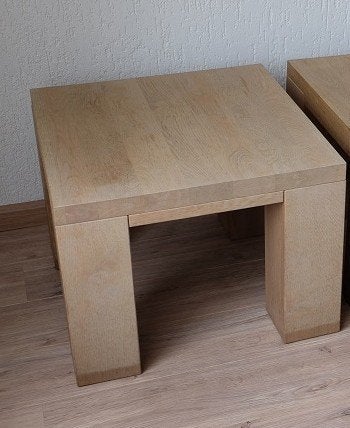 Robuuste eikenhouten salontafel €50,-, Ophalen, Gebruikt, 50 tot 100 cm, 50 tot 100 cm