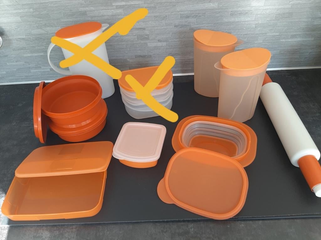 Tupperware verschillende items lees beschrijving oranje p.st, Huis en Inrichting, Keuken | Tupperware, Ophalen of Verzenden, Gebruikt
