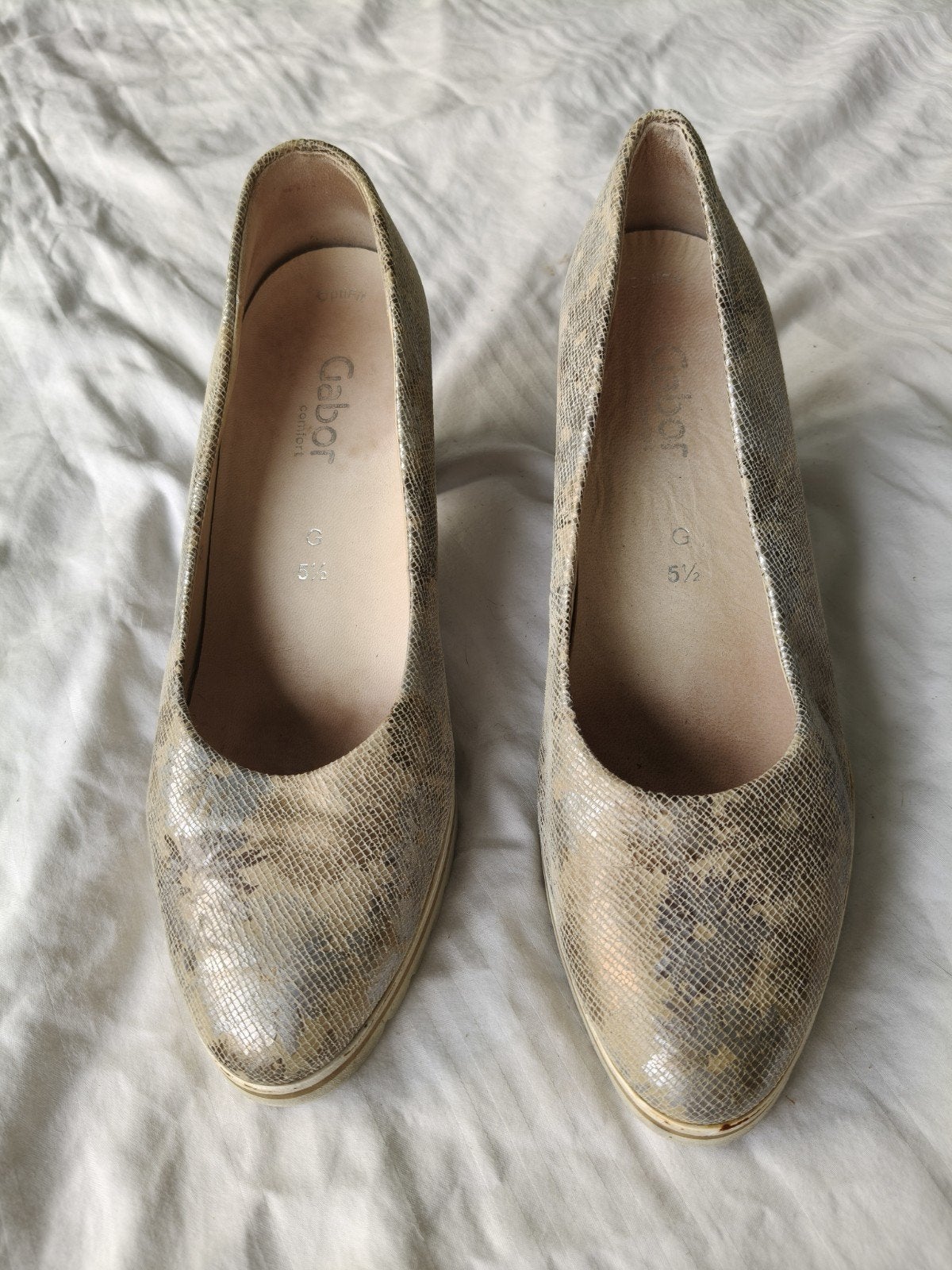 Gabor Comfort Pumps - Beige/Goud Slangenprint - Maat 39, Kleding | Dames, Pumps, Verzenden, Beige, Gabor