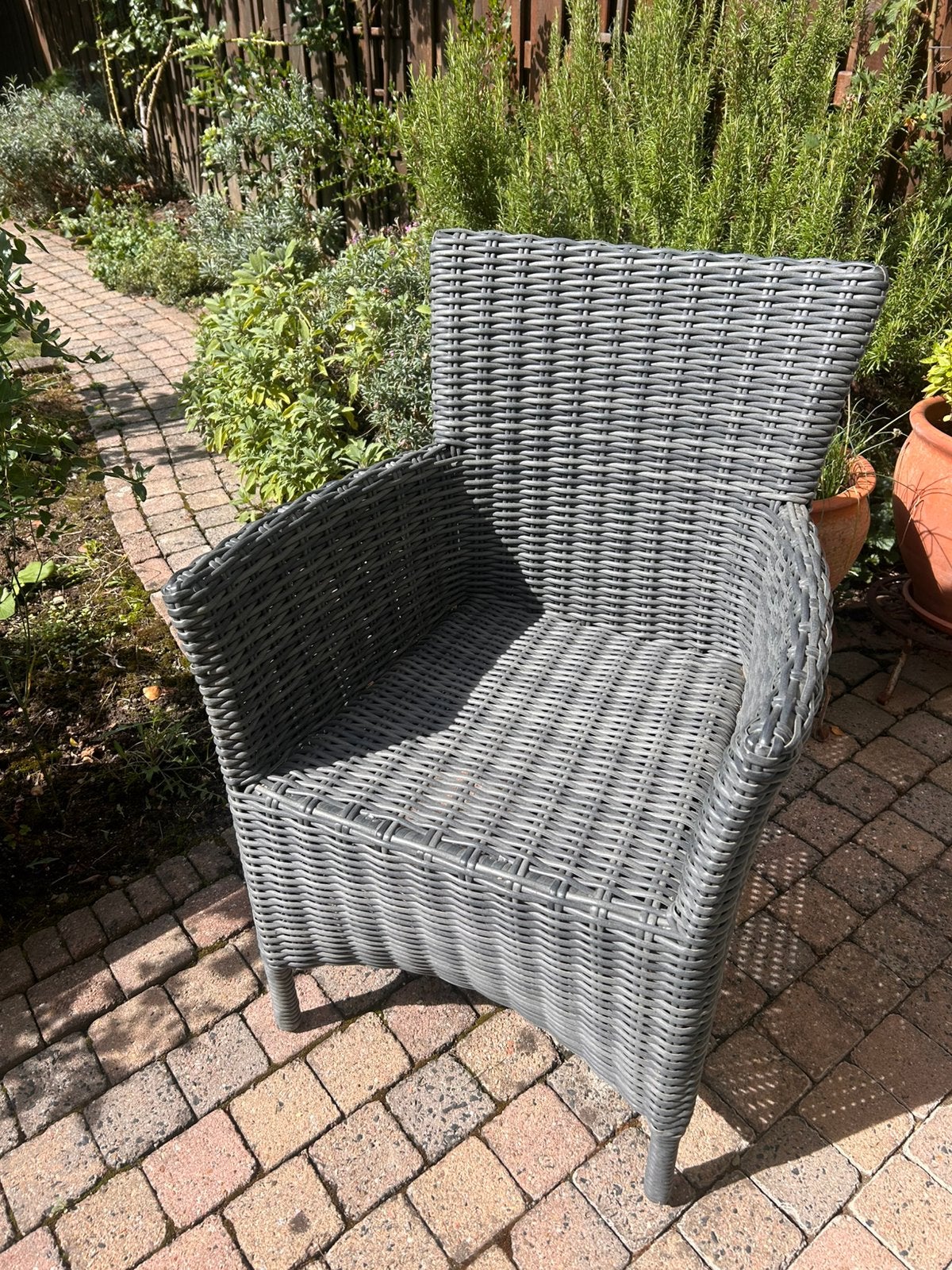 Tuinstoel wicker grijs HARTMAN, Ophalen, Zo goed als nieuw, Kunststof