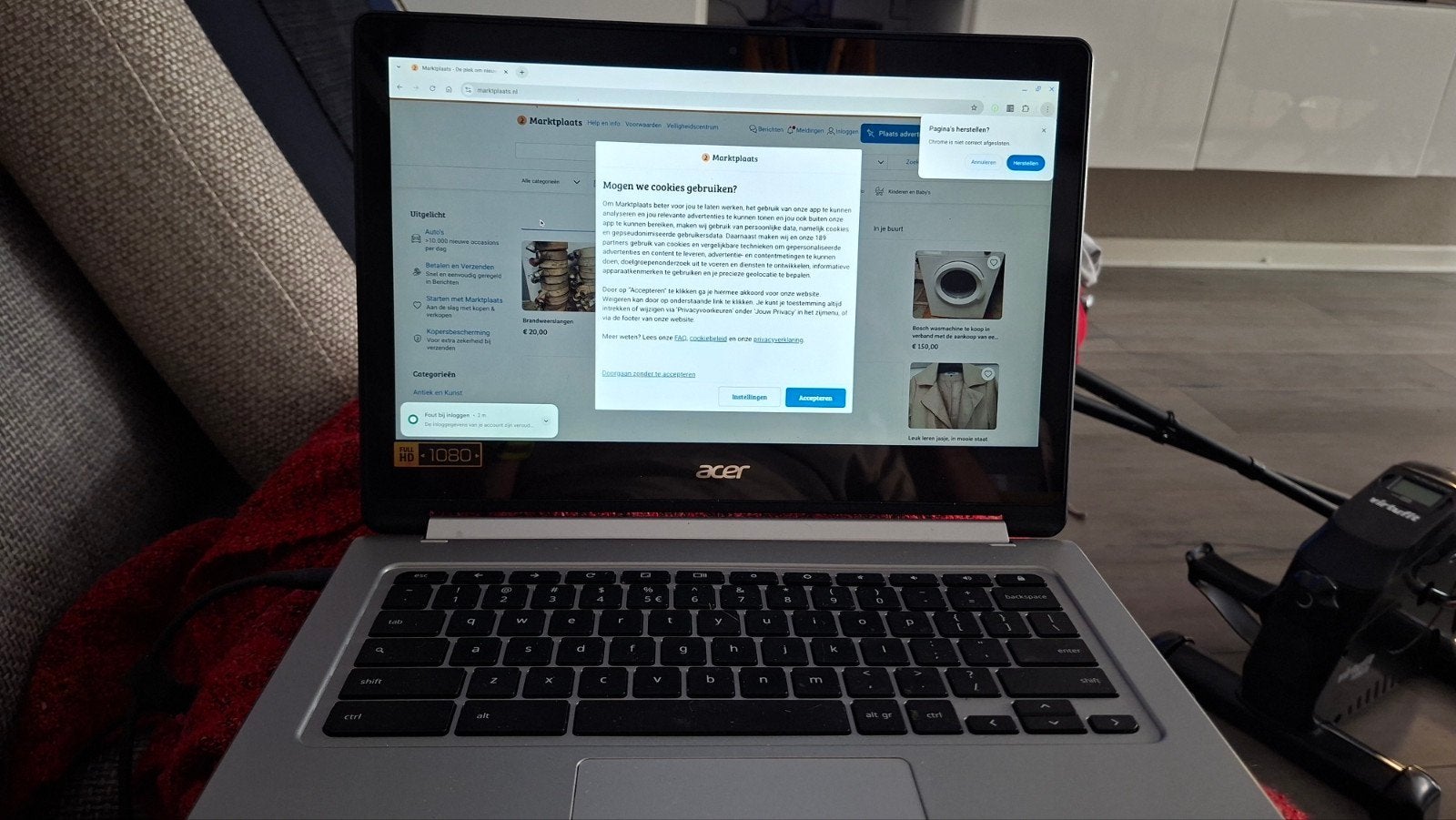 Acer Chromebook r13 - tablet ruilen tegen lego, Ophalen, Gebruikt, 13 inch, Minder dan 2 Ghz