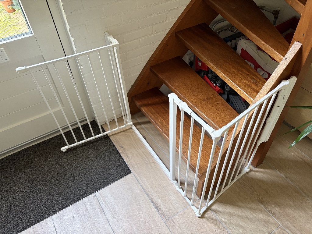 BabyDan Flex Traphekje hoek 92x46 cm wit, Ophalen, Gebruikt, 115 cm of meer, Metaal of IJzer