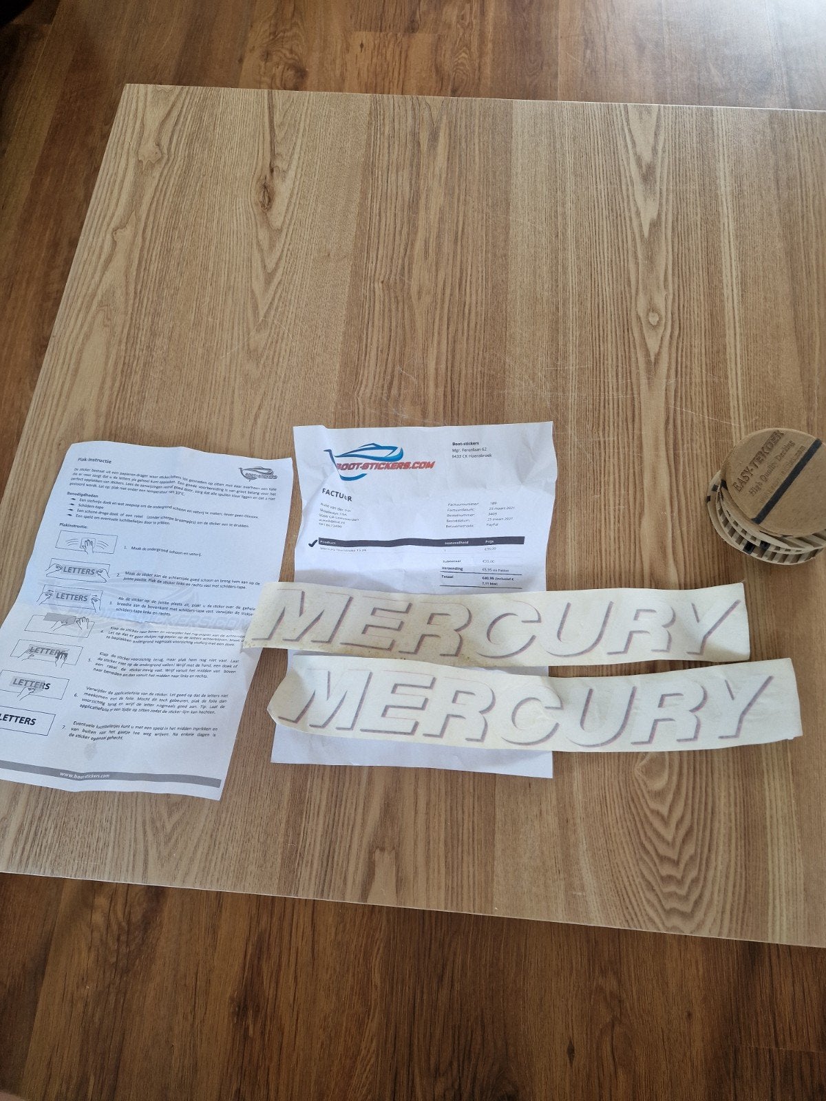 Mercury 15 pk fourstroke stickers, Ophalen of Verzenden, Nieuw, Overige typen