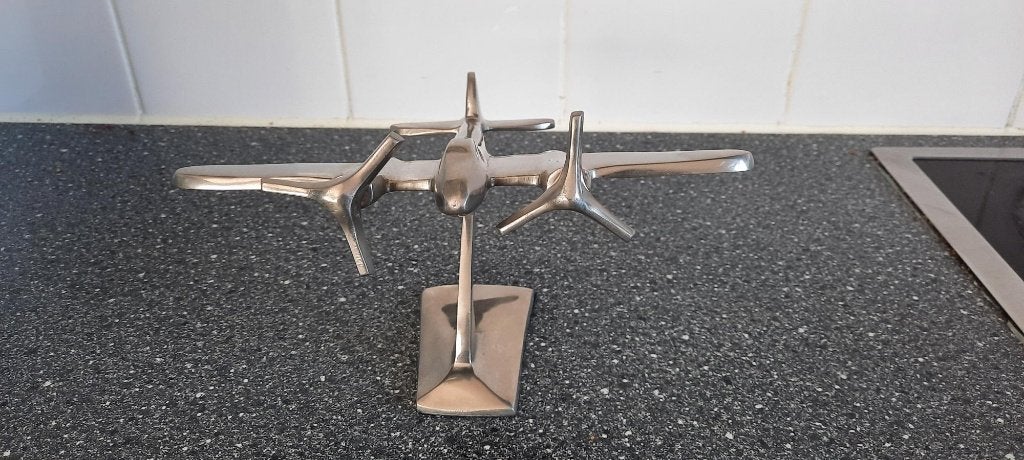 Vintage Art Deco Aluminium model vliegtuig, Ophalen of Verzenden