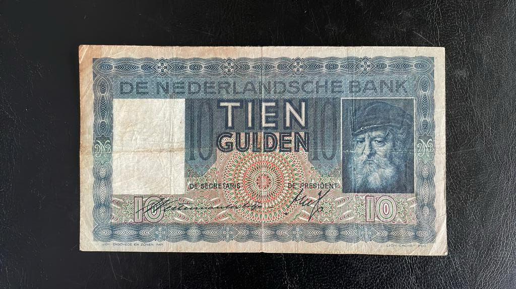 10 gulden 1935 grijsaard, Ophalen of Verzenden, 10 gulden