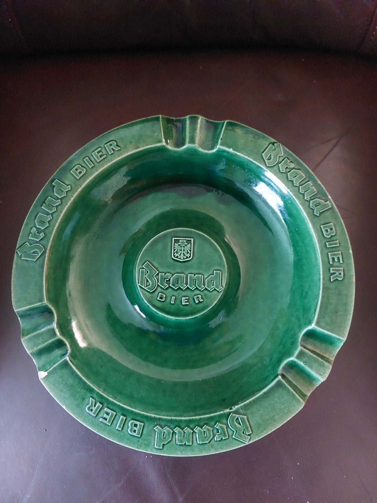Vintage Brand Bier Asbak - Groen Keramiek op halen, Ophalen, Gebruikt