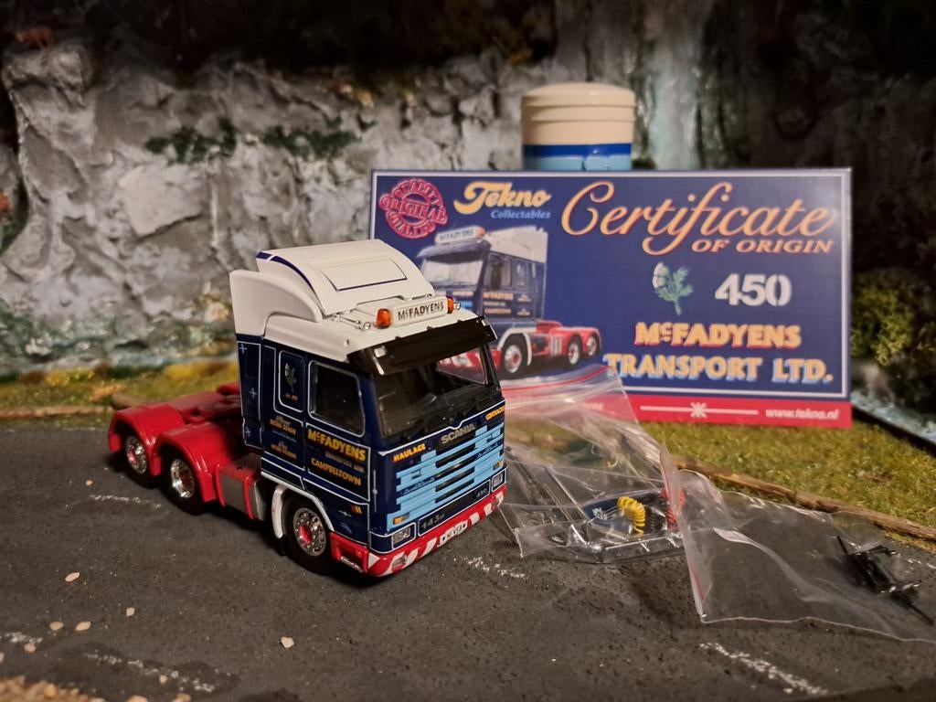 Tekno Scania Mcfadyens, Hobby en Vrije tijd, Modelauto's | 1:50, Ophalen of Verzenden, Nieuw, Bus of Vrachtwagen, Tekno