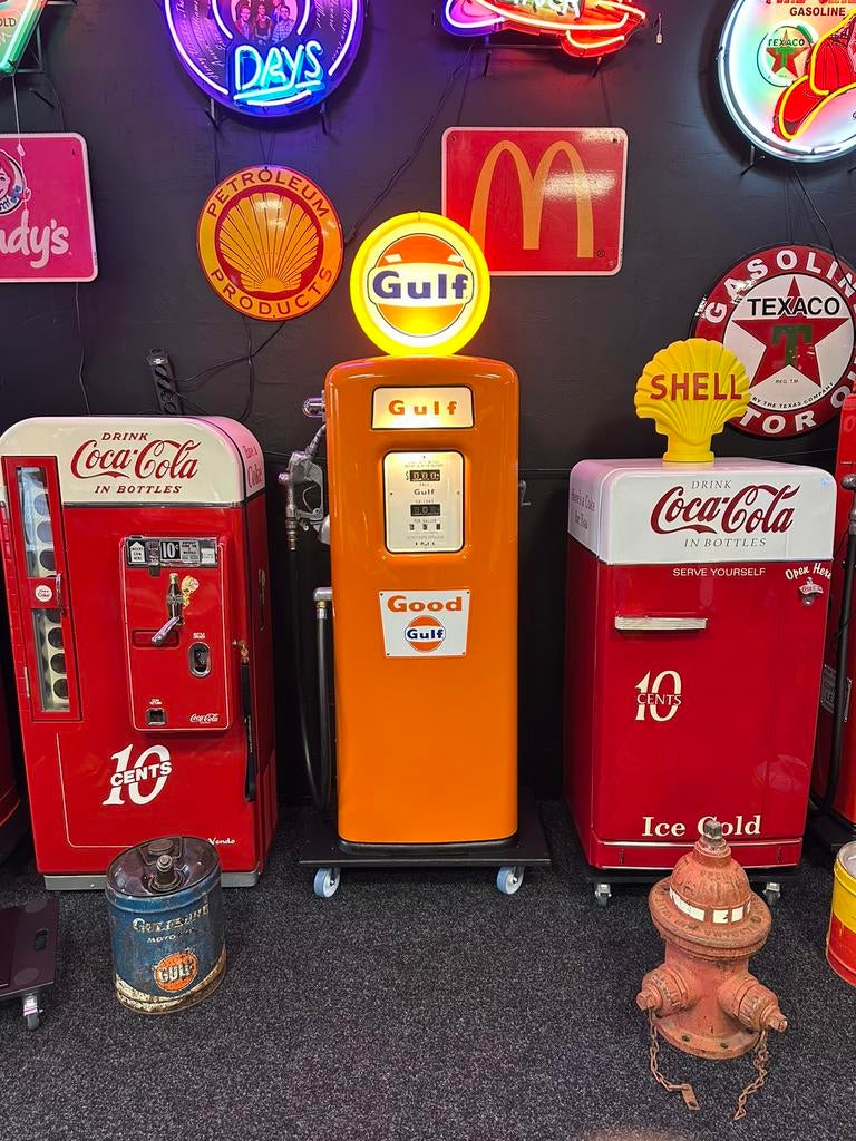 USA benzinepomp - USA Gas Pump Erie 743 Gulf Design Porsche, Ophalen, Zo goed als nieuw