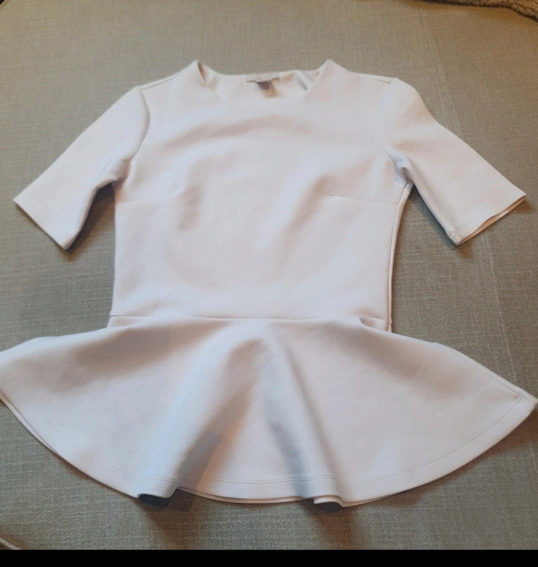 Mooie Peplum Top Poederroze Maat 36 ZGAN, H&M, Ophalen of Verzenden, Zo goed als nieuw, Roze