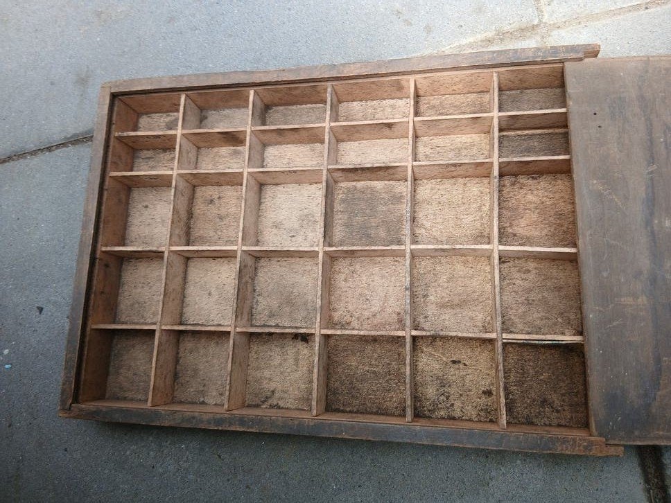 Oude letterbak/drukkerijkistje/letterkistje, Ophalen of Verzenden