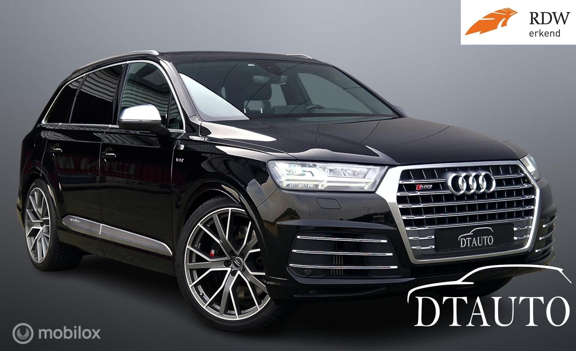 Audi SQ7 4.0 Quattro Pro Lucht Virt Bose Grijs Kenteken VOL, Gebruikt, 2245 kg, Zwart, Bedrijf