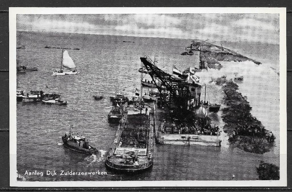 66.Zuiderzeewerken Aanleg Dijk onbeschreven, Ophalen of Verzenden, 1920 tot 1940, Ongelopen, Noord-Holland