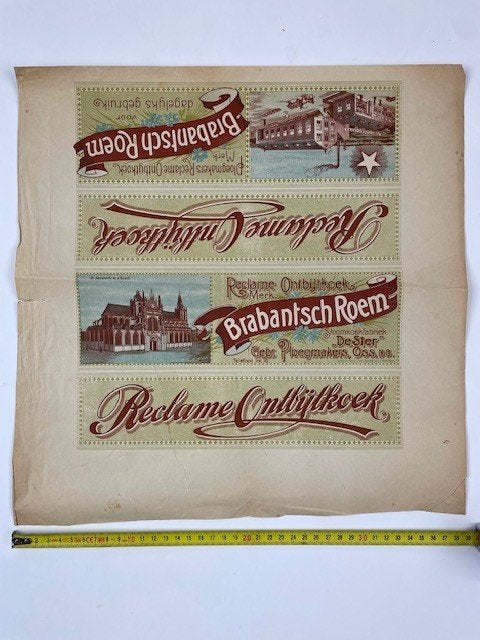 oud etiket ontbijtkoek Brabantsch roem Oss jaren 1920, Antiek en Kunst, Ophalen of Verzenden