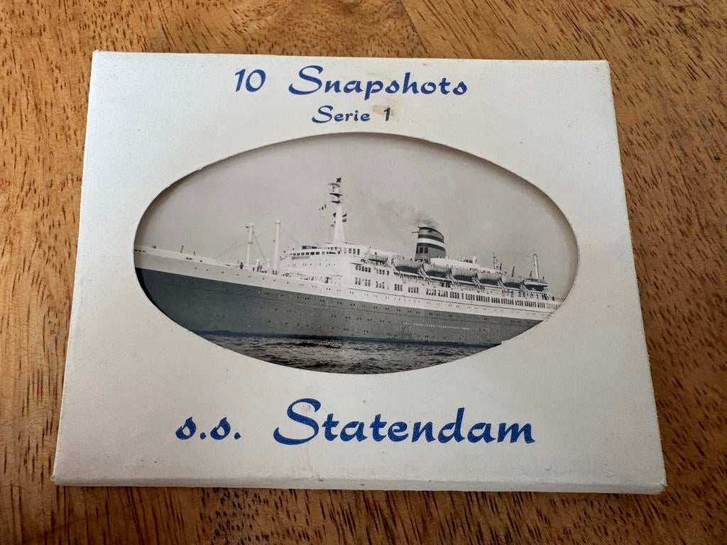 SS Statendam 1957 Holland America Line snapshots ansichten, Ophalen of Verzenden, Zo goed als nieuw, Kaart, Foto of Prent