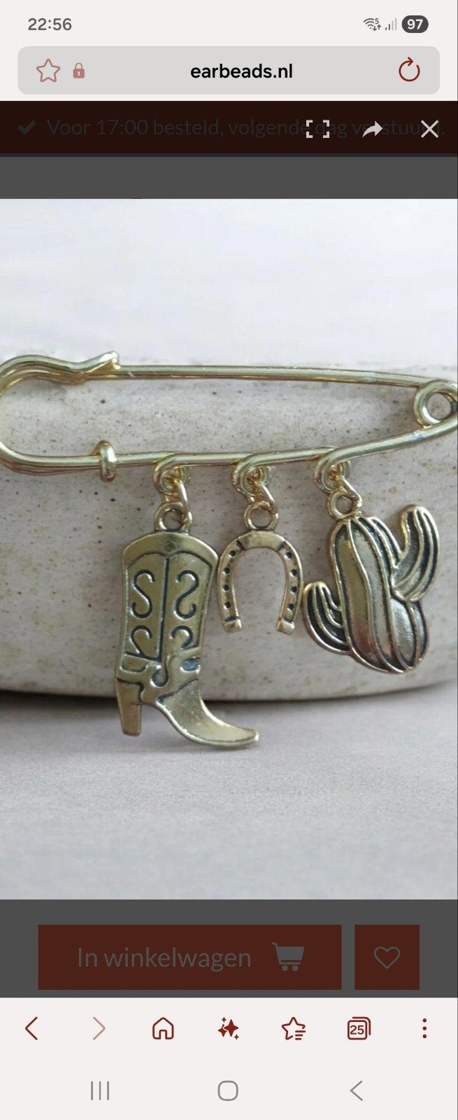 Wild Wild West broche, Overige materialen, 4 tot 7 cm, Nieuw, Ophalen of Verzenden
