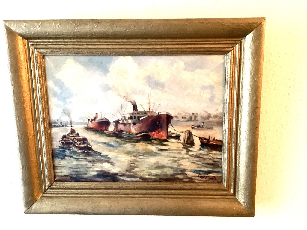 KUNST, Antiek en Kunst, Ophalen of Verzenden, Olieverf, Maritiem / water, Doek