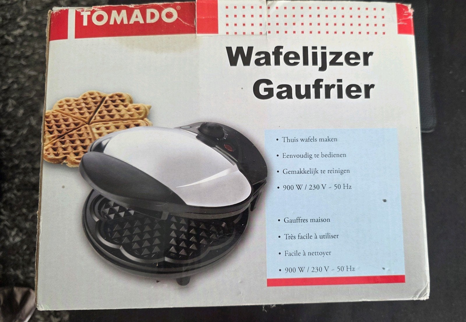 Tomado Wafelijzer Gaufrier - Maak thuis heerlijke wafels, Witgoed en Apparatuur, Wafelijzers, Ophalen of Verzenden, Zo goed als nieuw