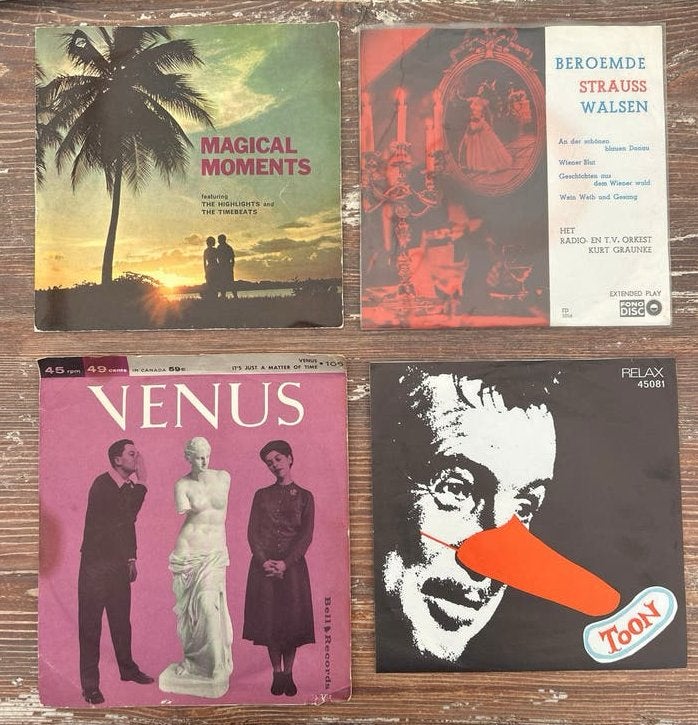 Vintage Collectie: Toon Hermans Pop & Schlager (4 stuks), Gebruikt, Pop, 7 inch, Ophalen of Verzenden