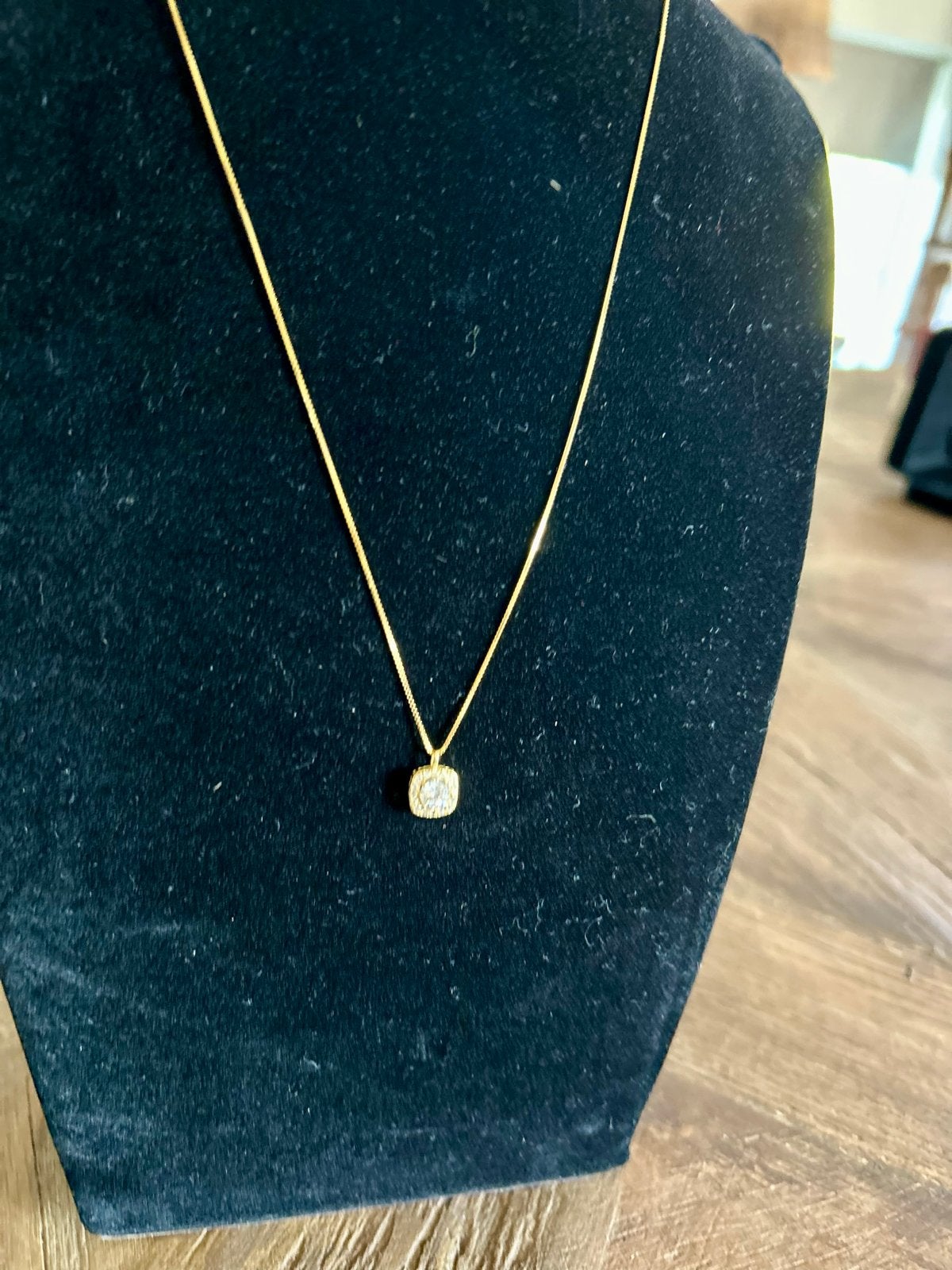 Goud op Zilveren Ketting met Hanger met steentjes, Met hanger, Gebruikt, Ophalen of Verzenden, Goud