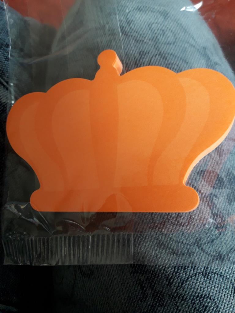 Post-it, zelfklevend memoblokje, oranje kroon., Ophalen of Verzenden, Nieuw
